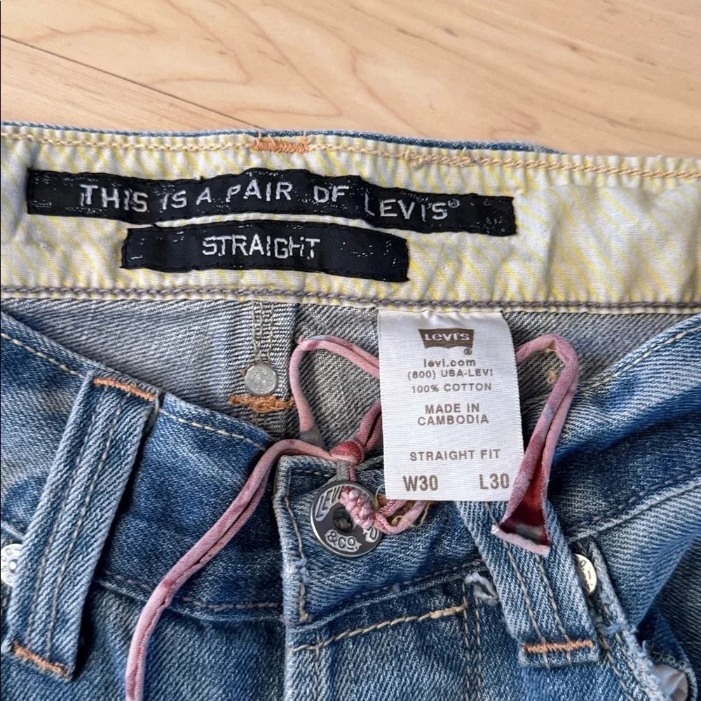 Levi's Engineered Jeans-Red Tab Button Fly Side Seam Split-Skater-Y2K-30x30-Rare - Picture 4 of 12